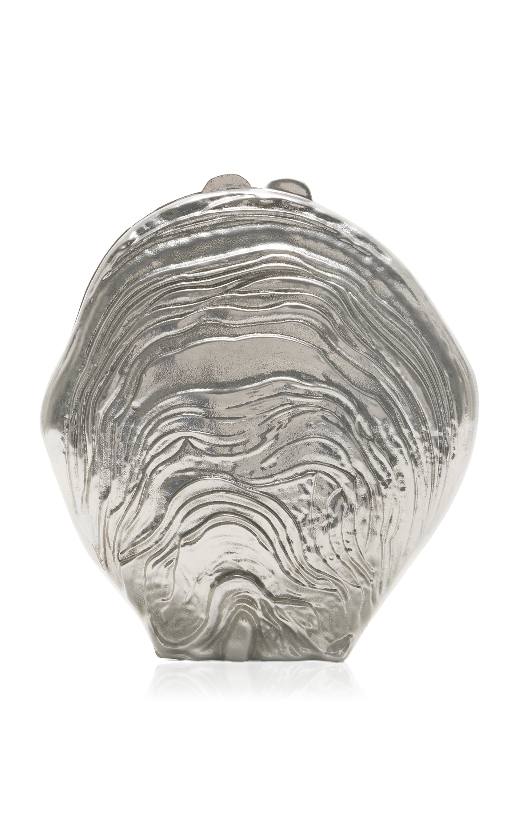 Cove Silver-Tone Shell Clutch