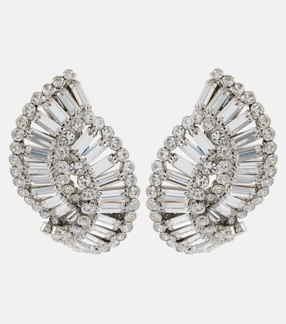 Embellished shell clip on earrings