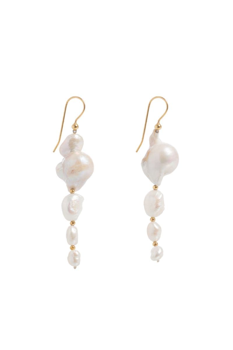 Large Baroque Drop Pearl Earrings
