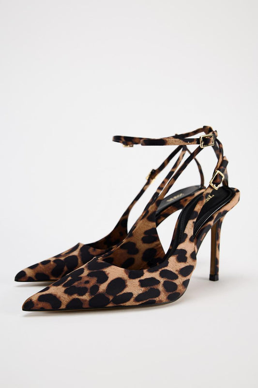 ANIMAL PRINT HIGH HEEL SLINGBACKS