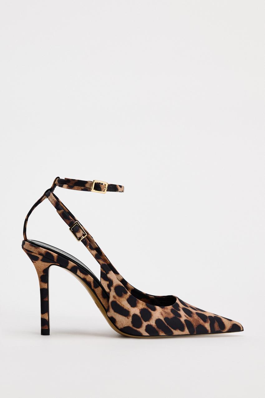 ANIMAL PRINT HIGH HEEL SLINGBACKS