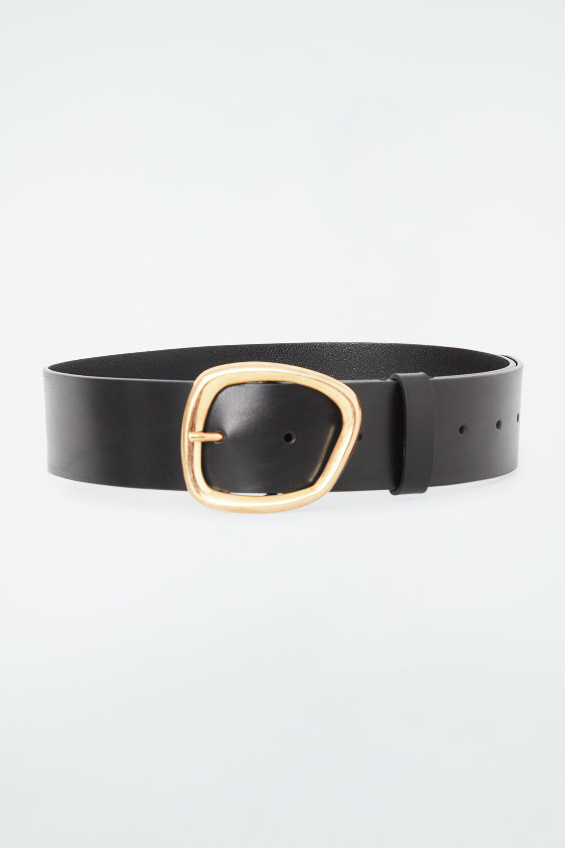 ASYMMETRIC BUCKLE LEATHER BELT