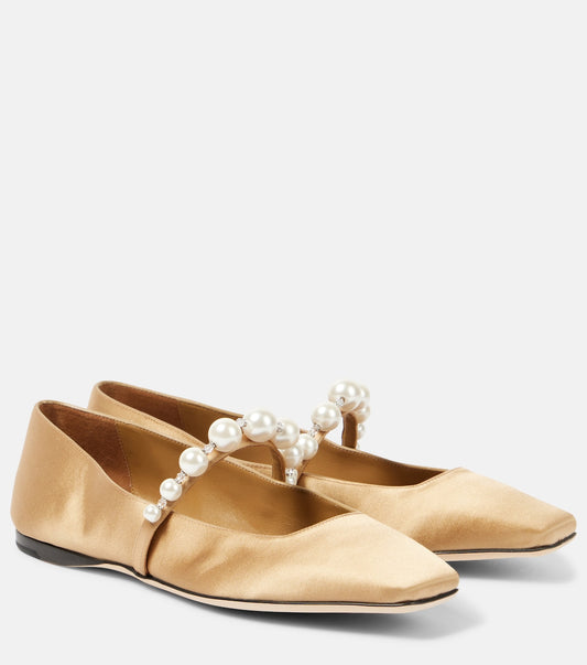 Ade embellished satin Mary Jane flats