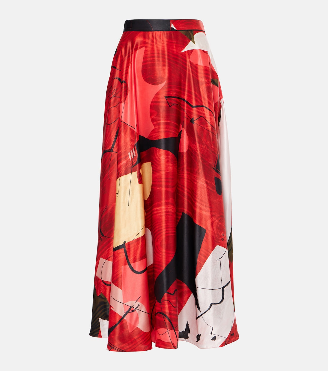 Ameera printed satin maxi skirt