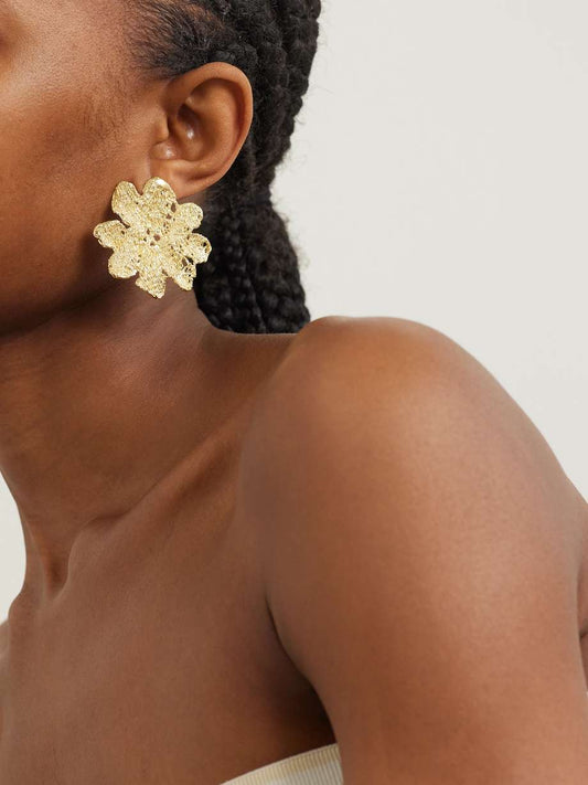 Anemone gold plated earrings