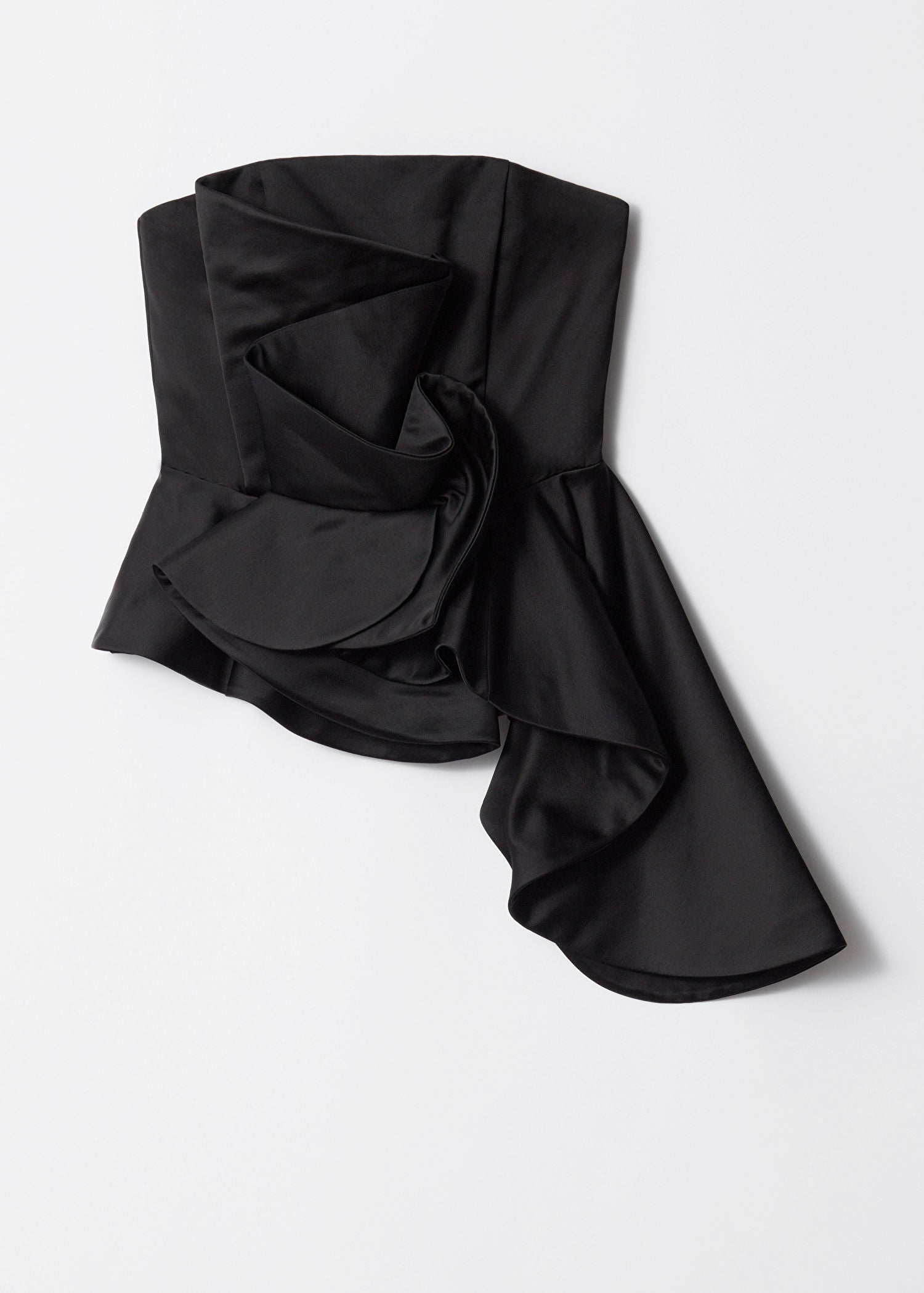 Asymmetric Ruffle Bandeau Top