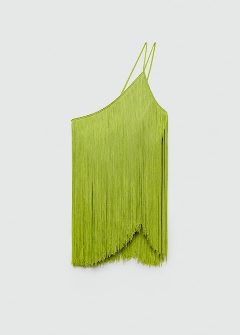 Asymmetrical fringed top