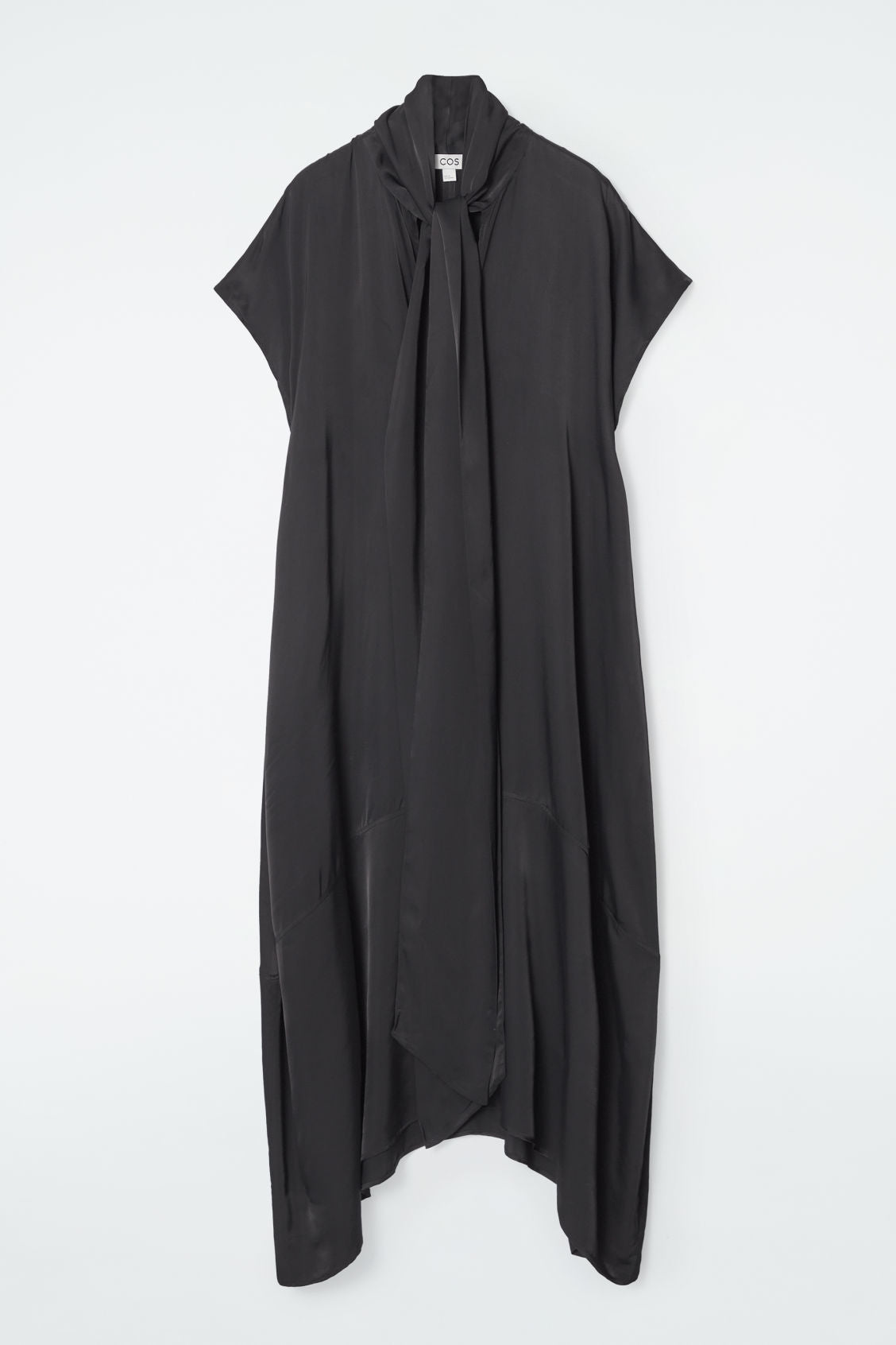 BOW DETAIL ASYMMETRIC MIDI DRESS