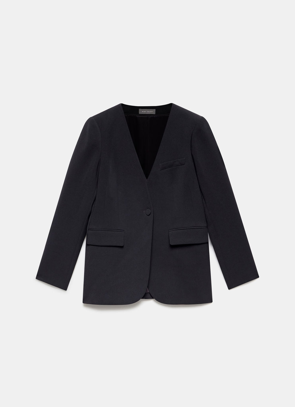 Black Collarless Blazer