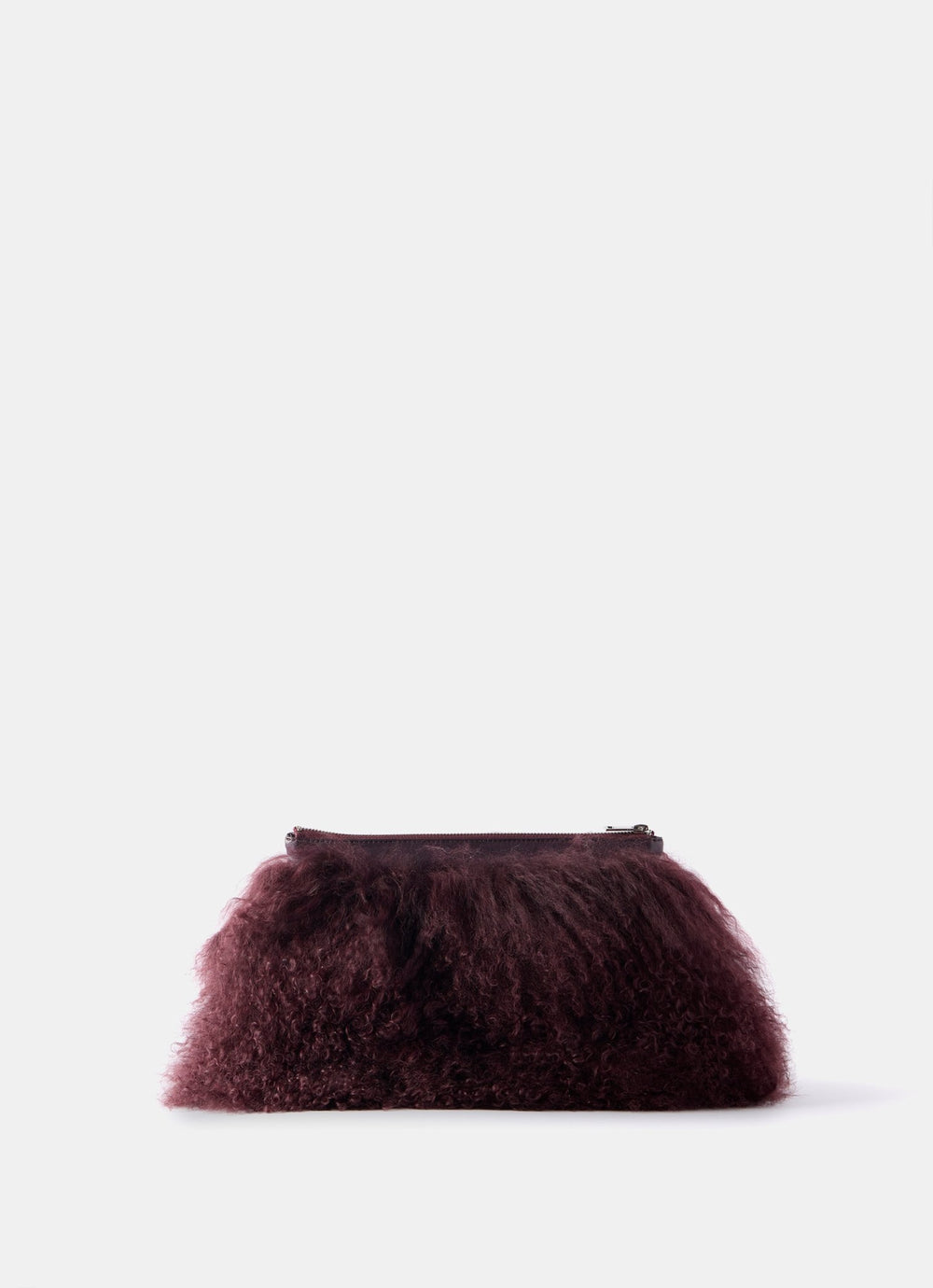 Burgundy Mongolian Clutch Bag