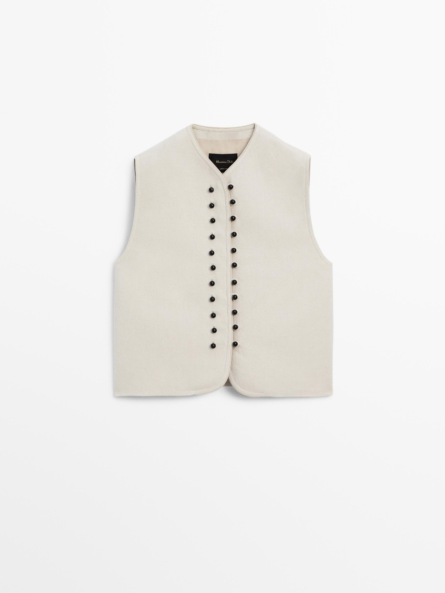 Buttoned V neck waistcoat