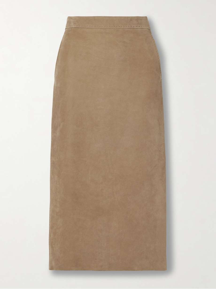 Calcio suede midi skirt