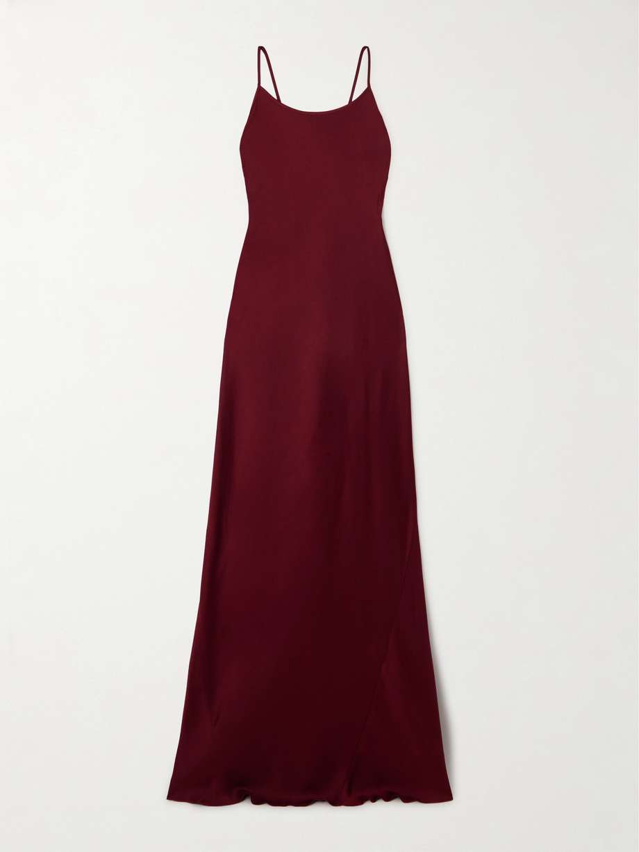 Cami open back satin gown