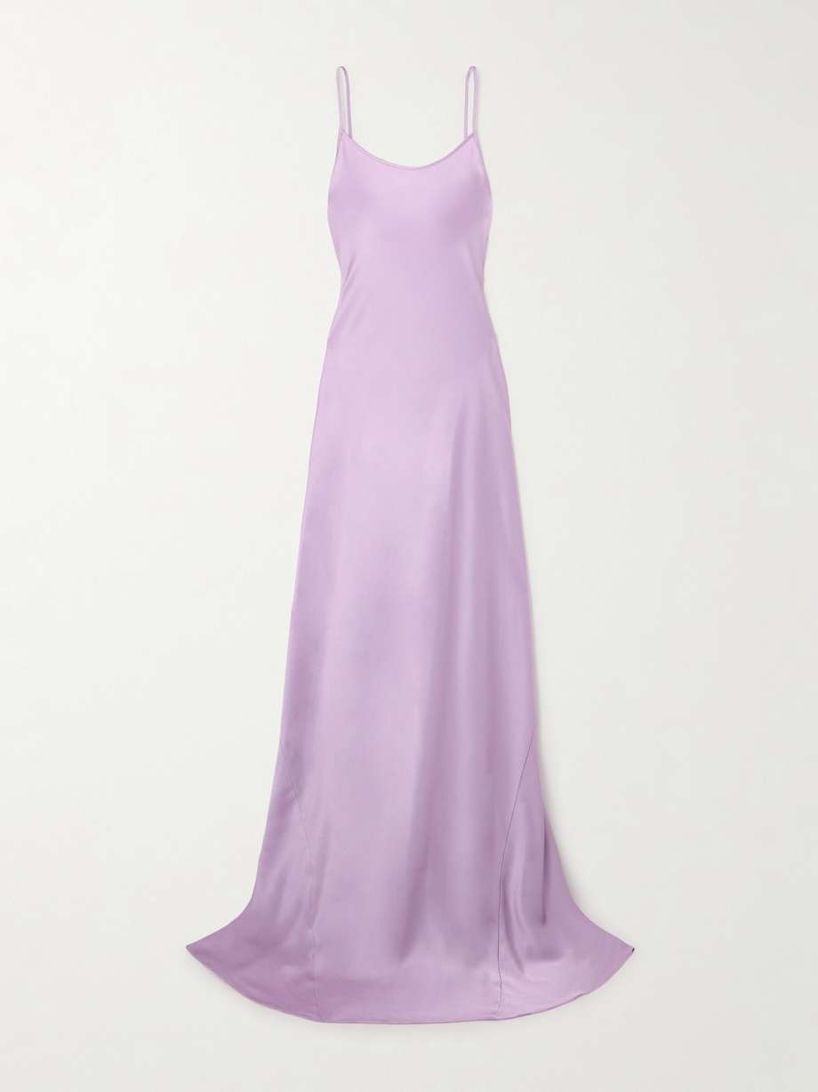 Cami open back satin maxi dress