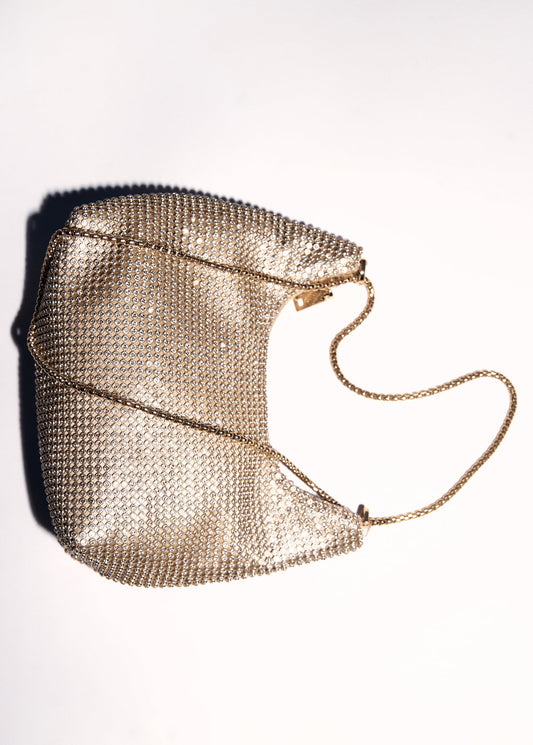 Chain bag with crystals