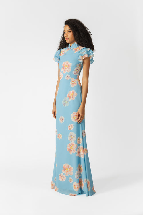 Trumpet Maxi Dress Floral