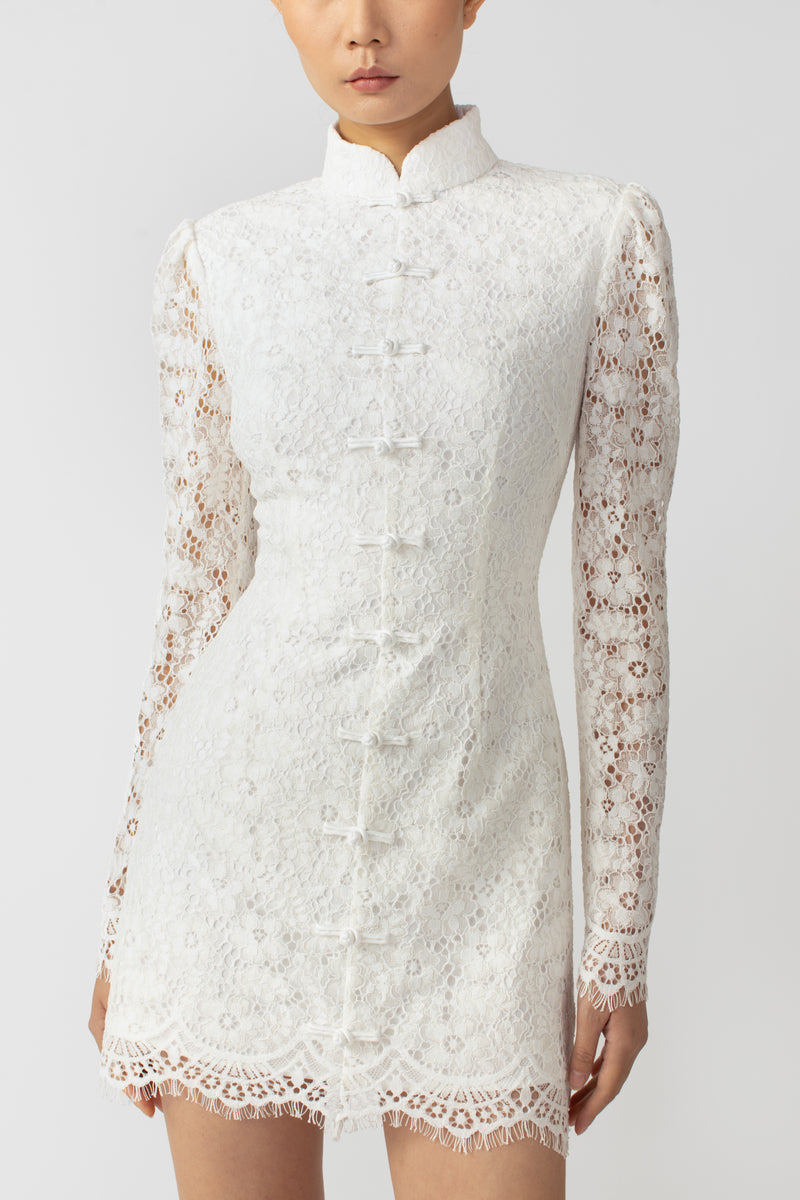 Long Sleeve Lace Mini Dress