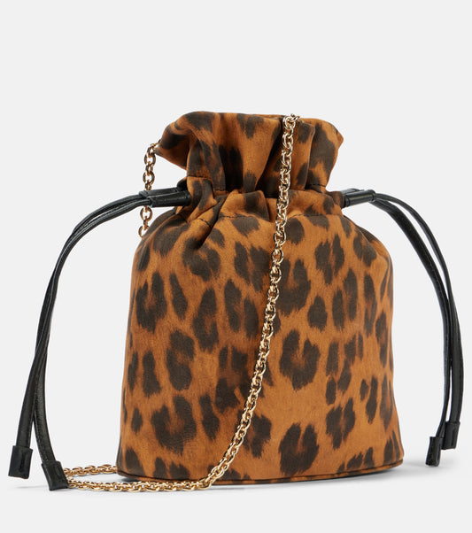 Christy Mini leopard print suede pouch