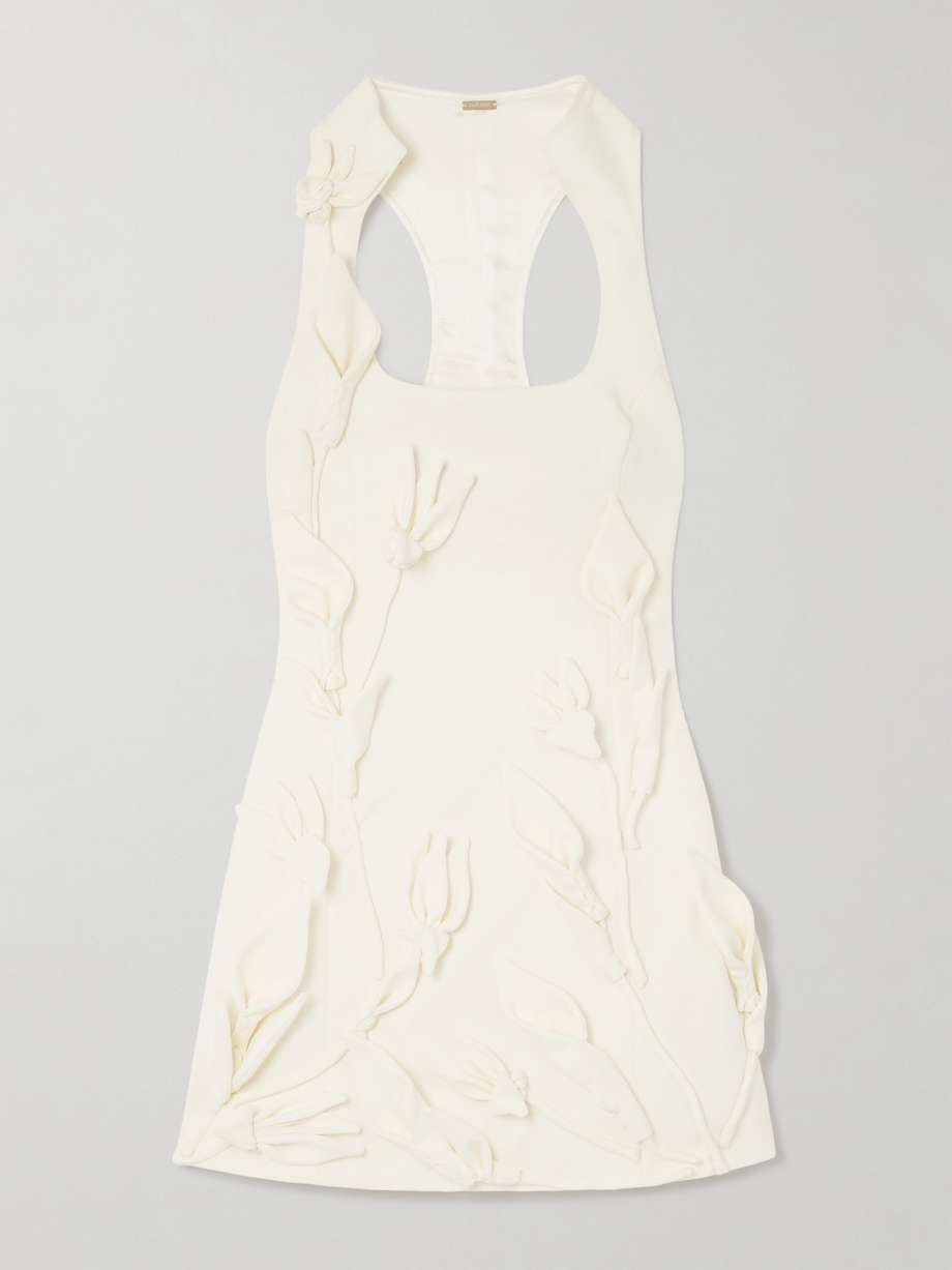 Ella appliqued crepe mini dress