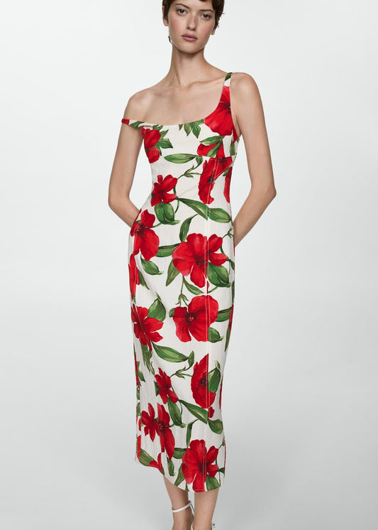 Embossed flower gown