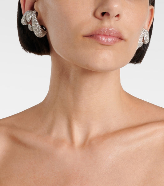 Feline crystal embellished ear cuffs