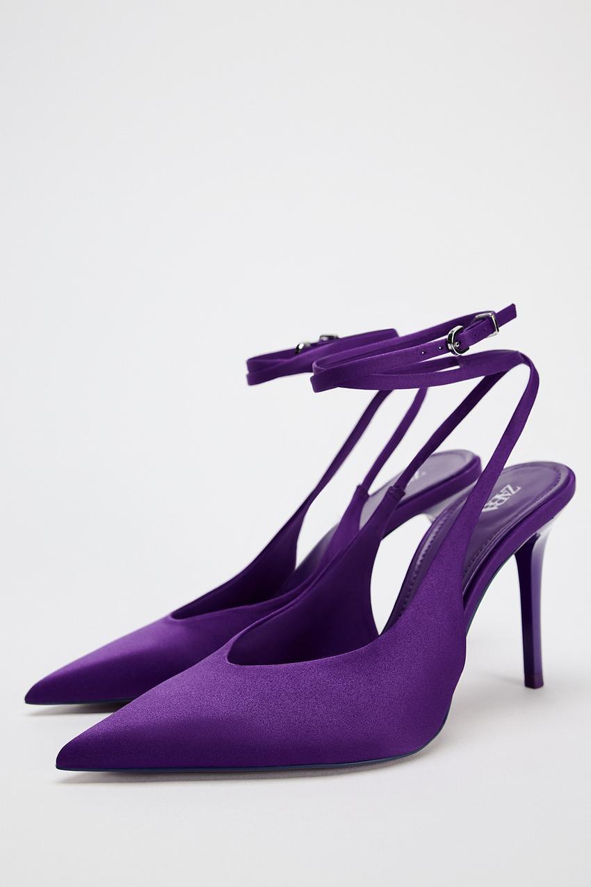 HIGH HEEL MULES WITH ANKLE STRAP