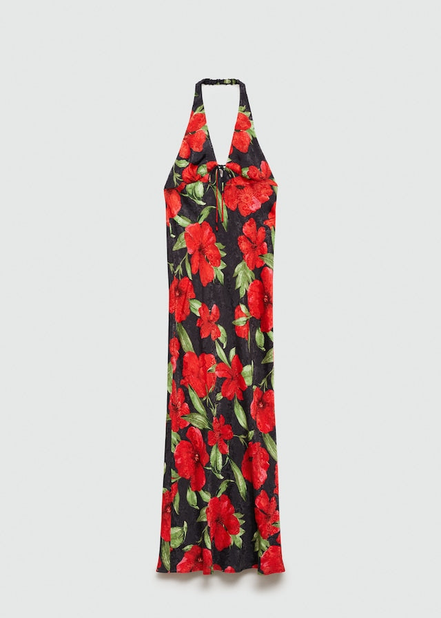 Halter neck floral dress