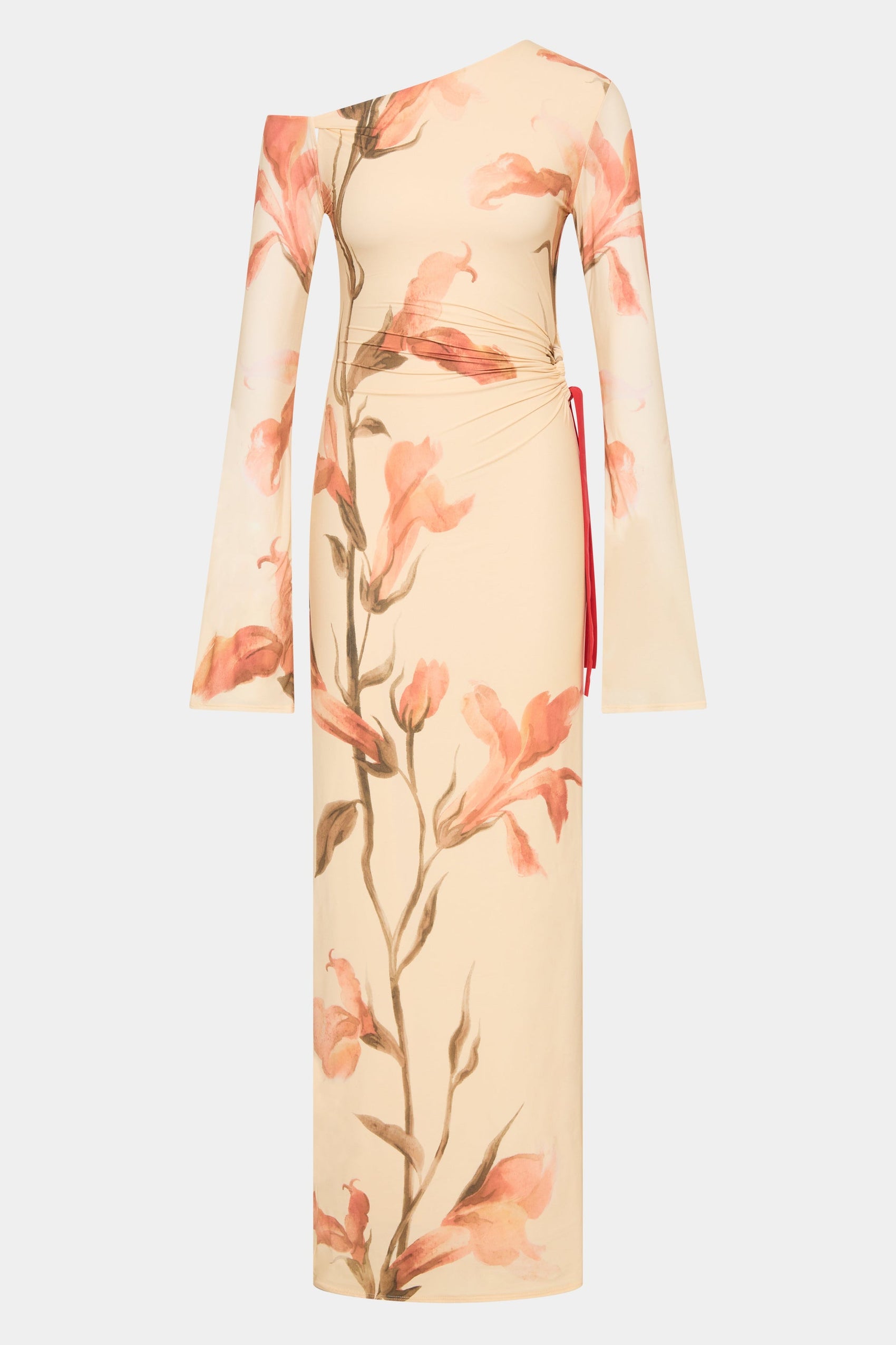 Hana Tie Maxi Dress Gladioli Print