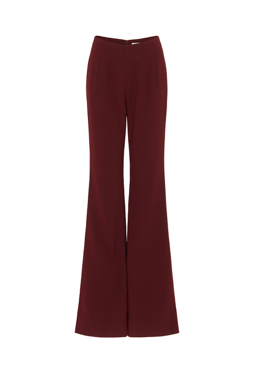 High waisted crepe flare pant