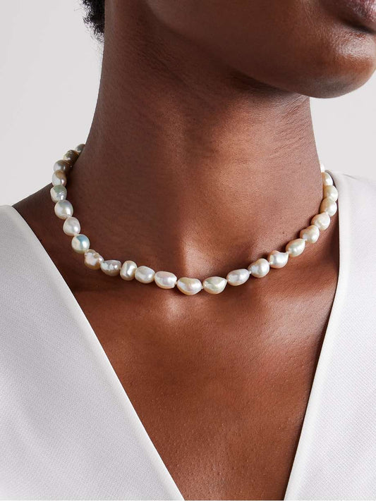 Host silver pearl necklace