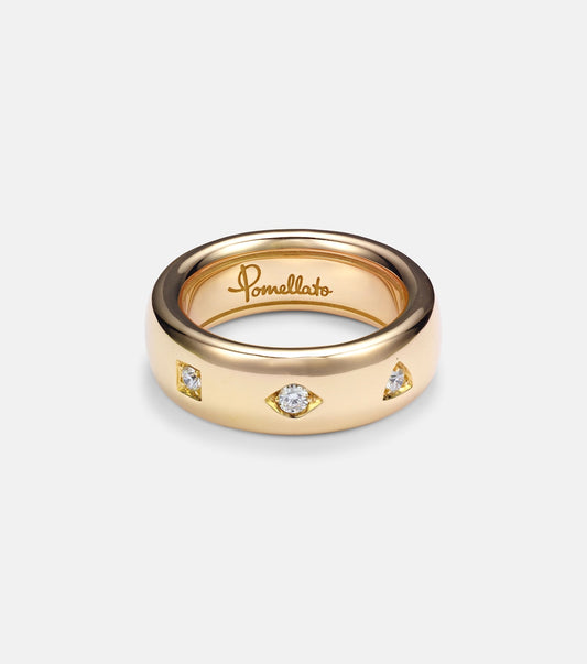 Iconica 18kt rose gold ring with diamonds