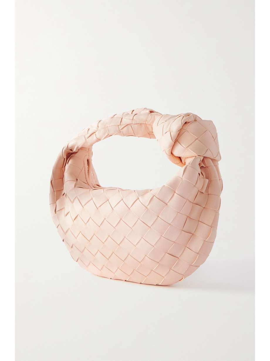 Jodie mini knotted intrecciato leather tote