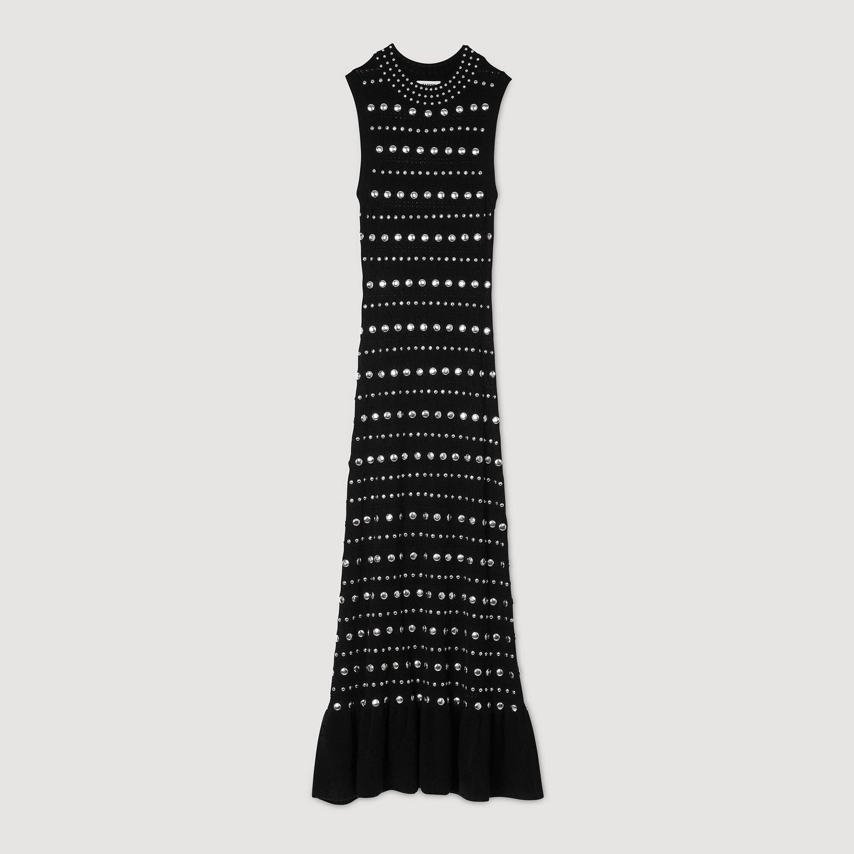 Knit maxi dress with studs