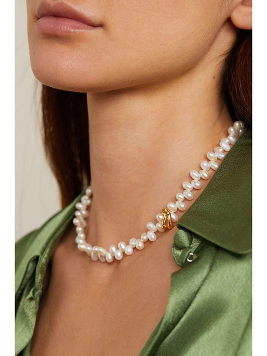 La Calliope gold plated pearl necklace