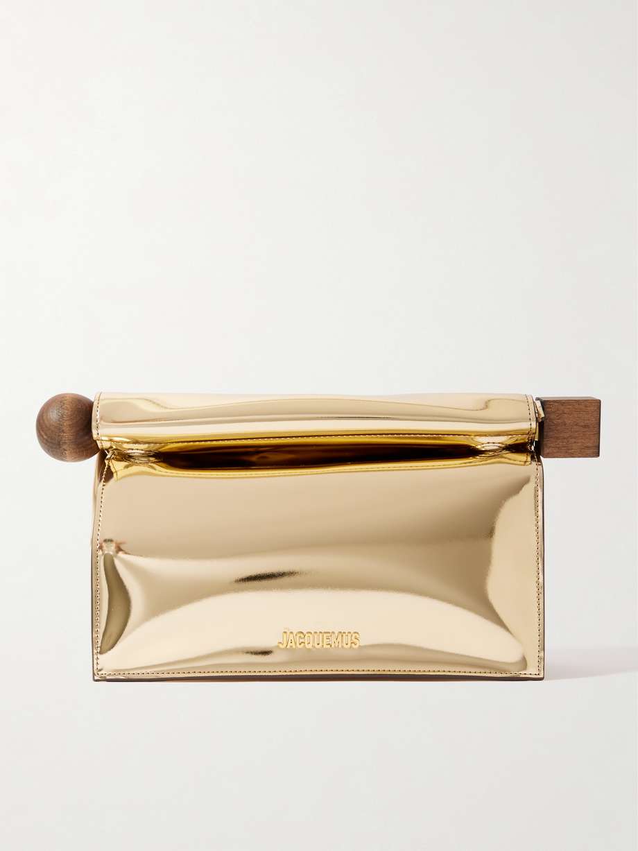 La Pochette mirrored leather clutch