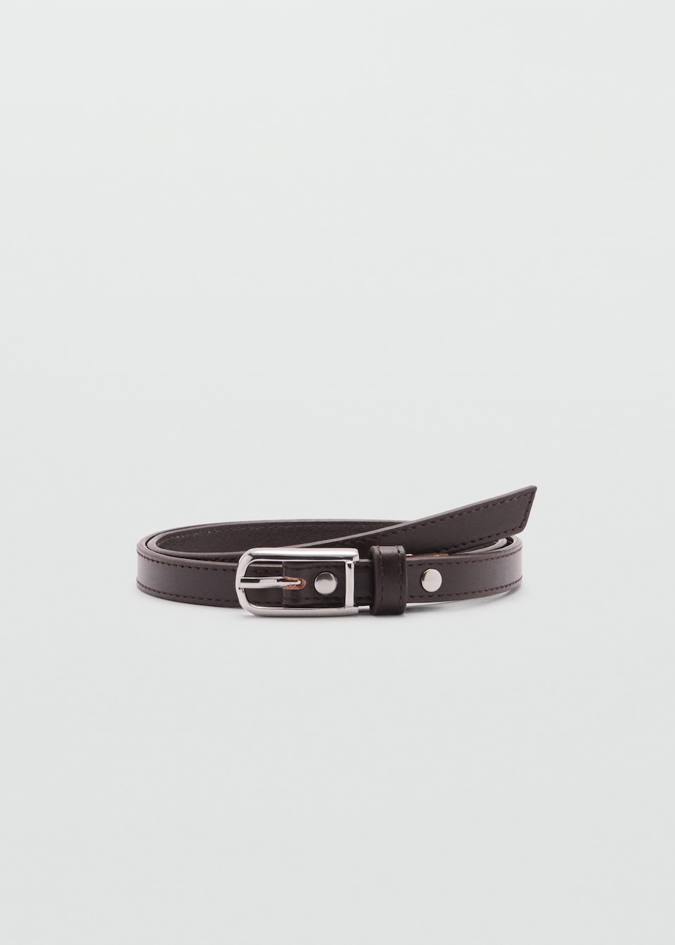 Leather skinny belt