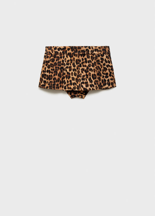 Leopard print skirt trousers