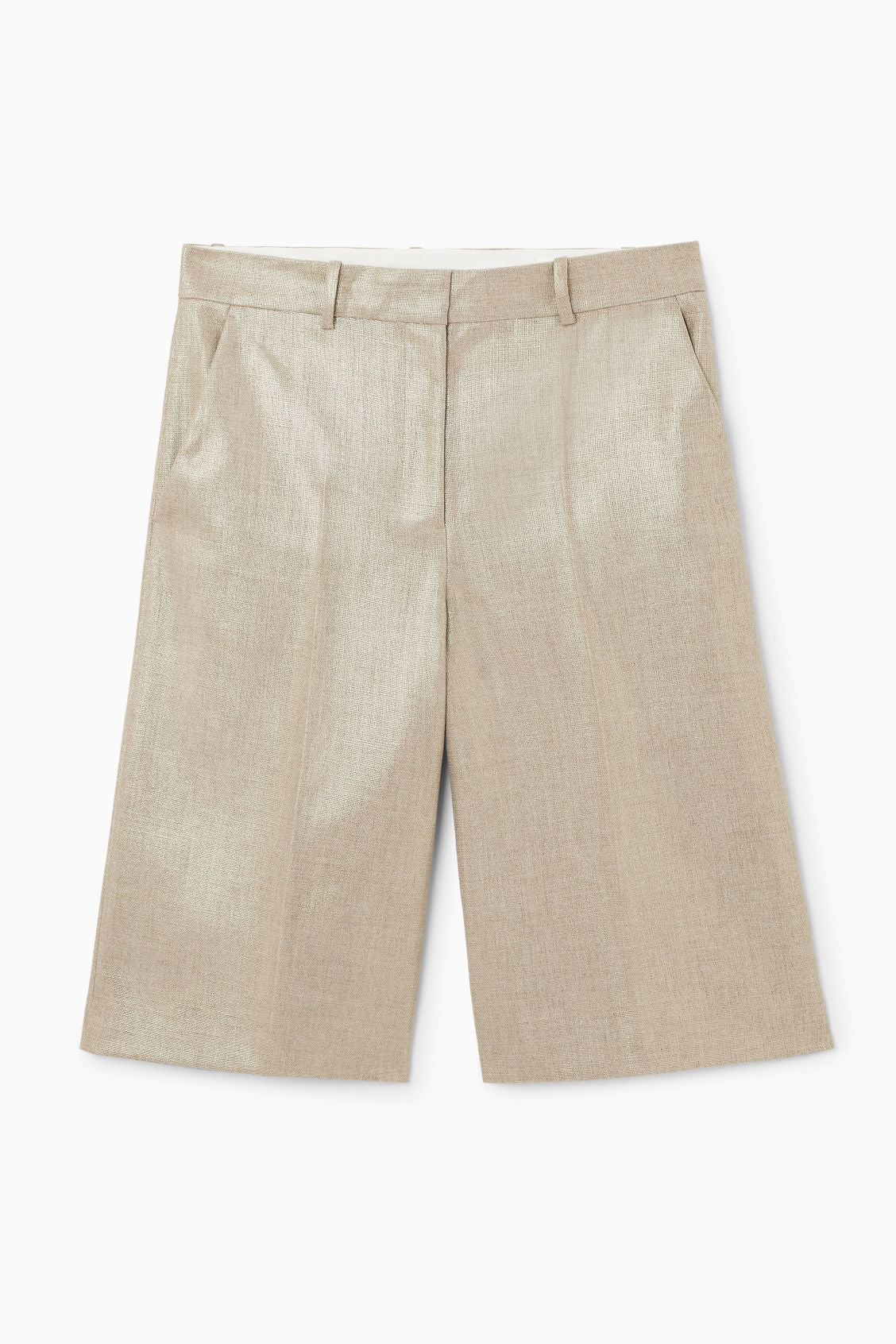 METALLIC HOPSACK BERMUDA SHORTS