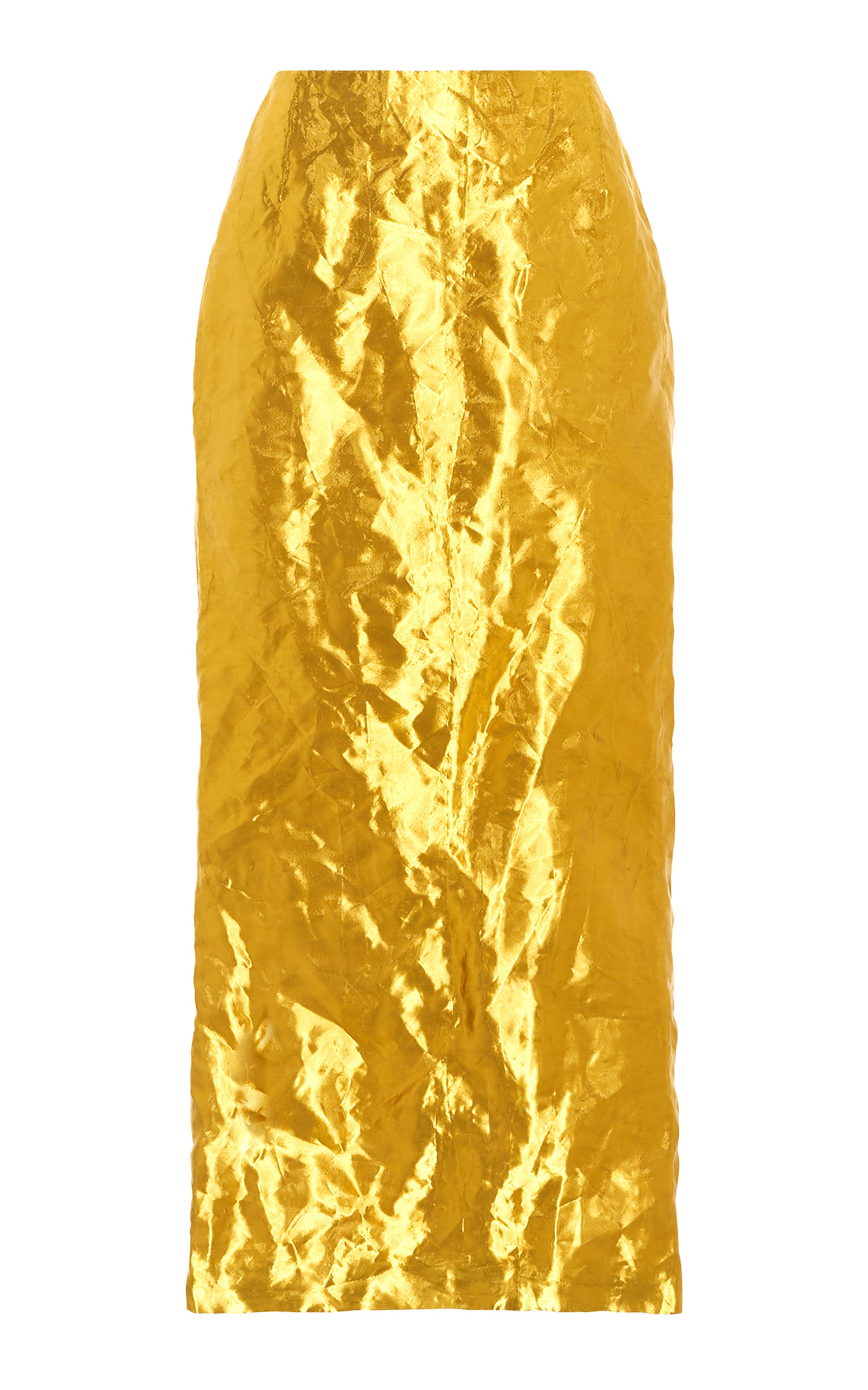 Manuela Foiled Silk Midi Skirt