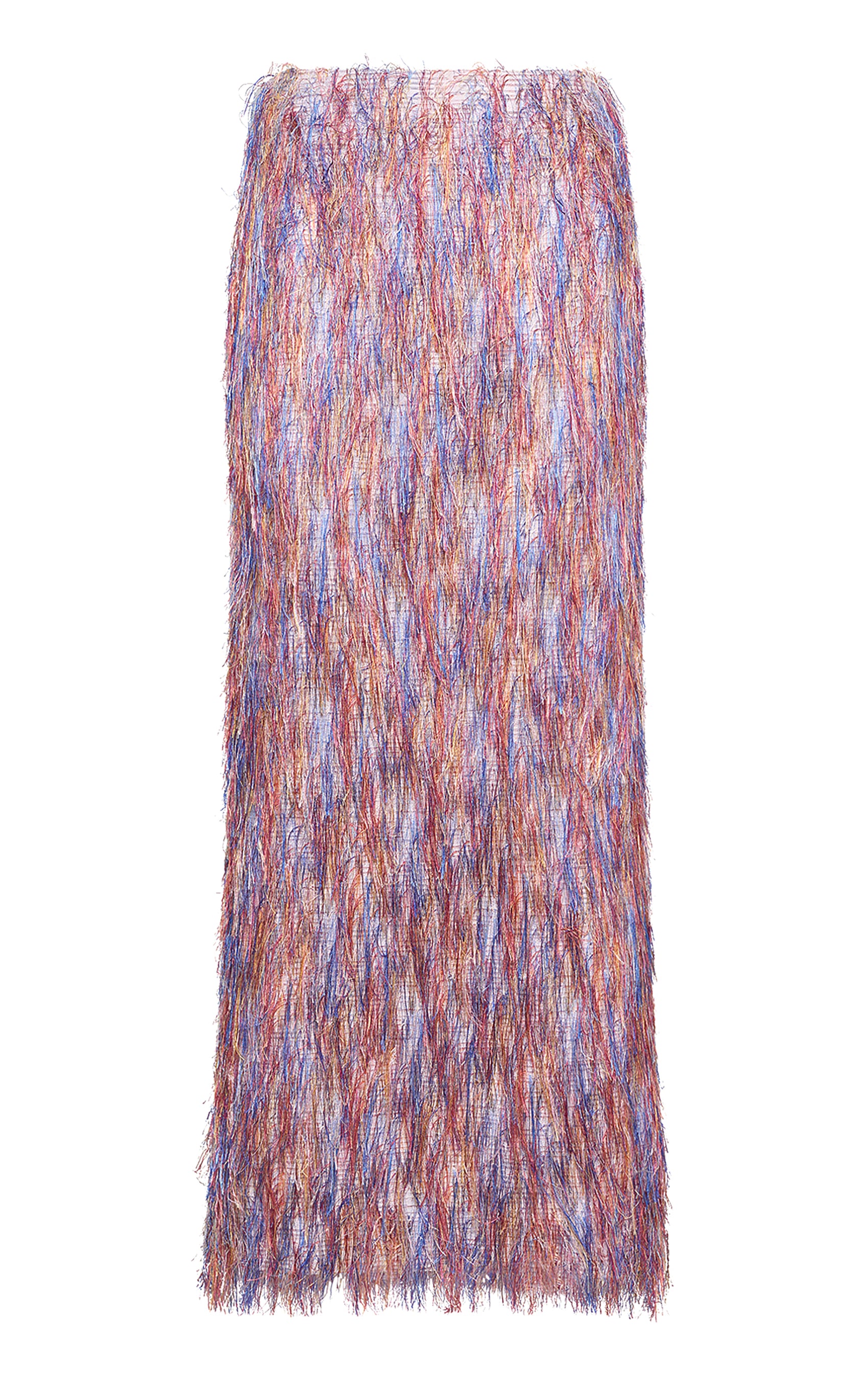 Manuela Fringed Silk Midi Skirt