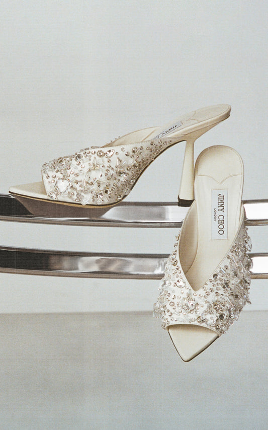 Maryanne Crystal-Satin Mules