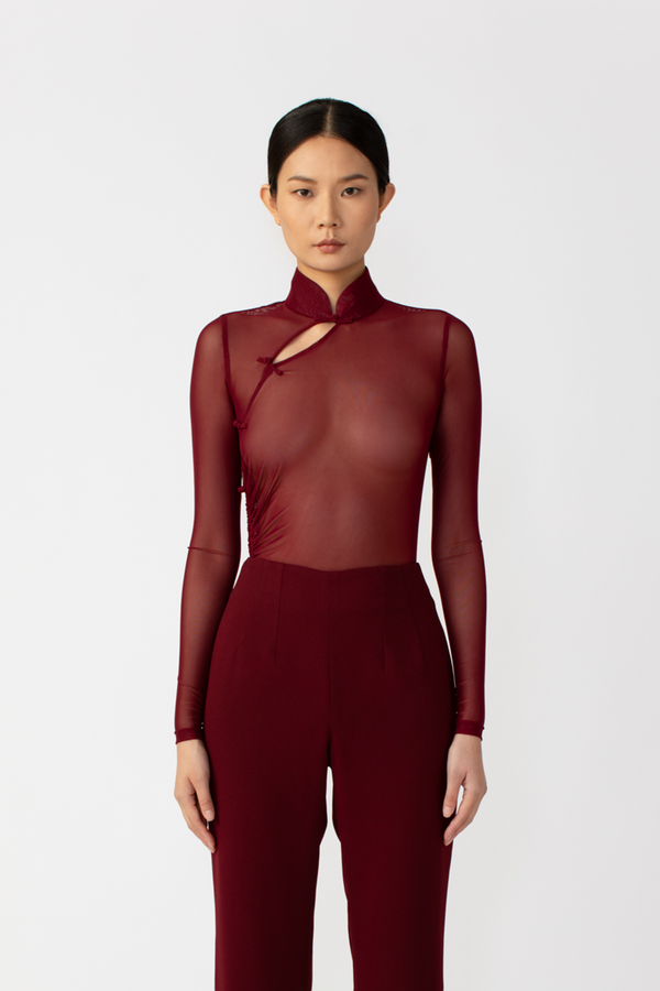 Mesh stretch bodysuit