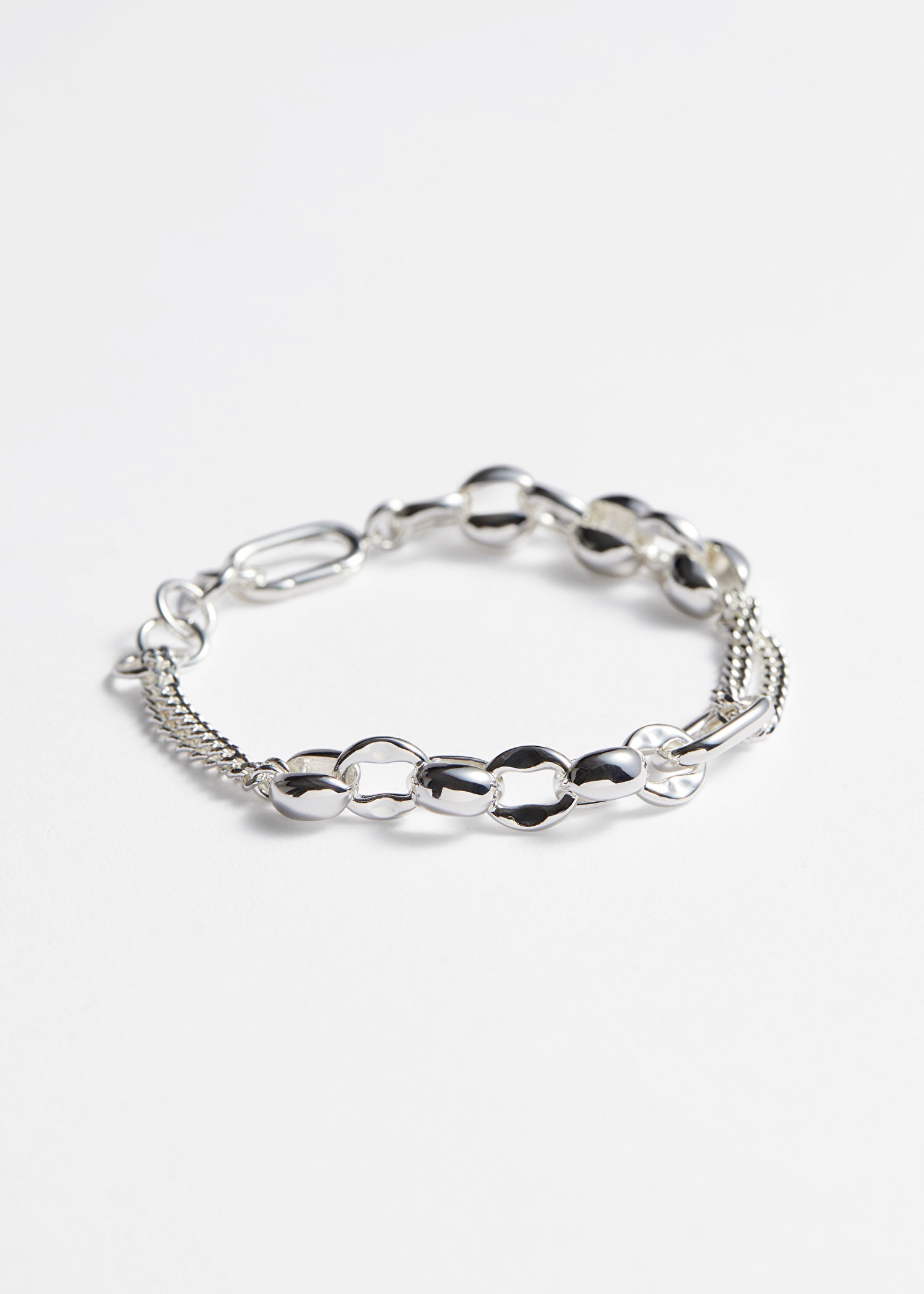 Mixed Chain Bracelet silver