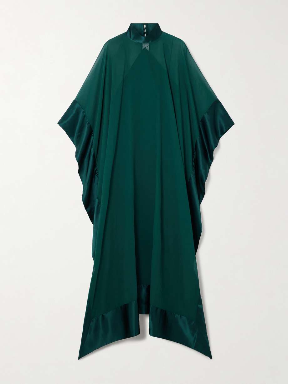 New Age Spirito satin trimmed silk chiffon gown