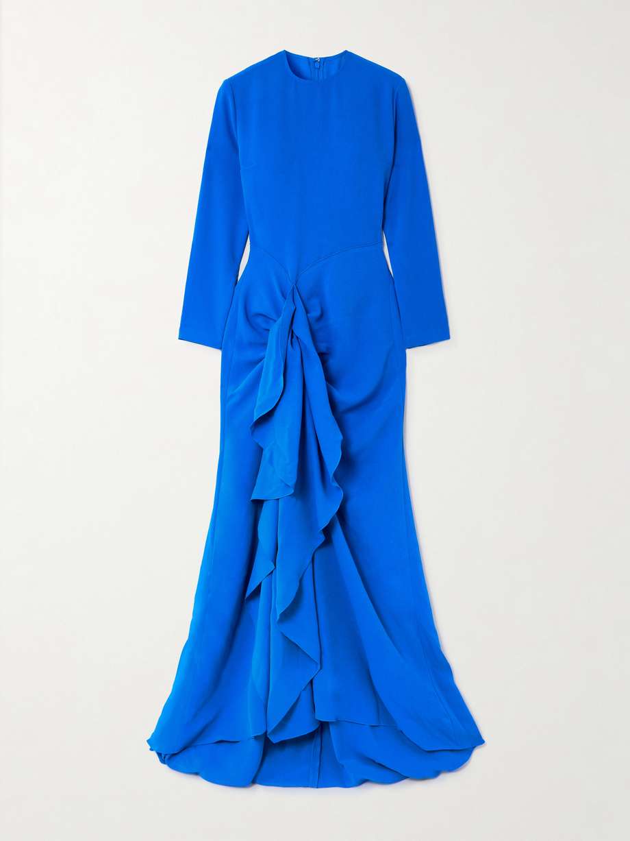 Nia ruffled crepe gown