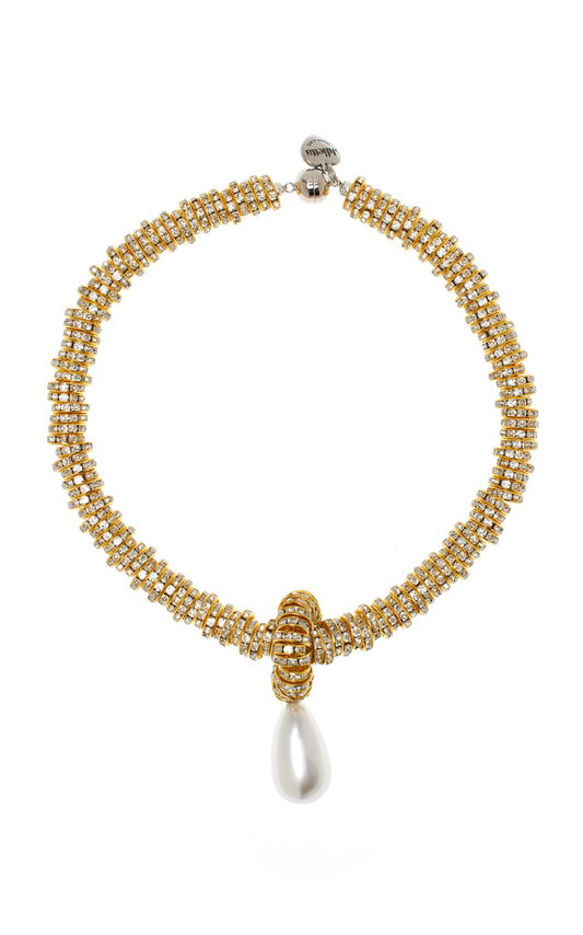 Pearl, Crystal Gold-Tone Necklace