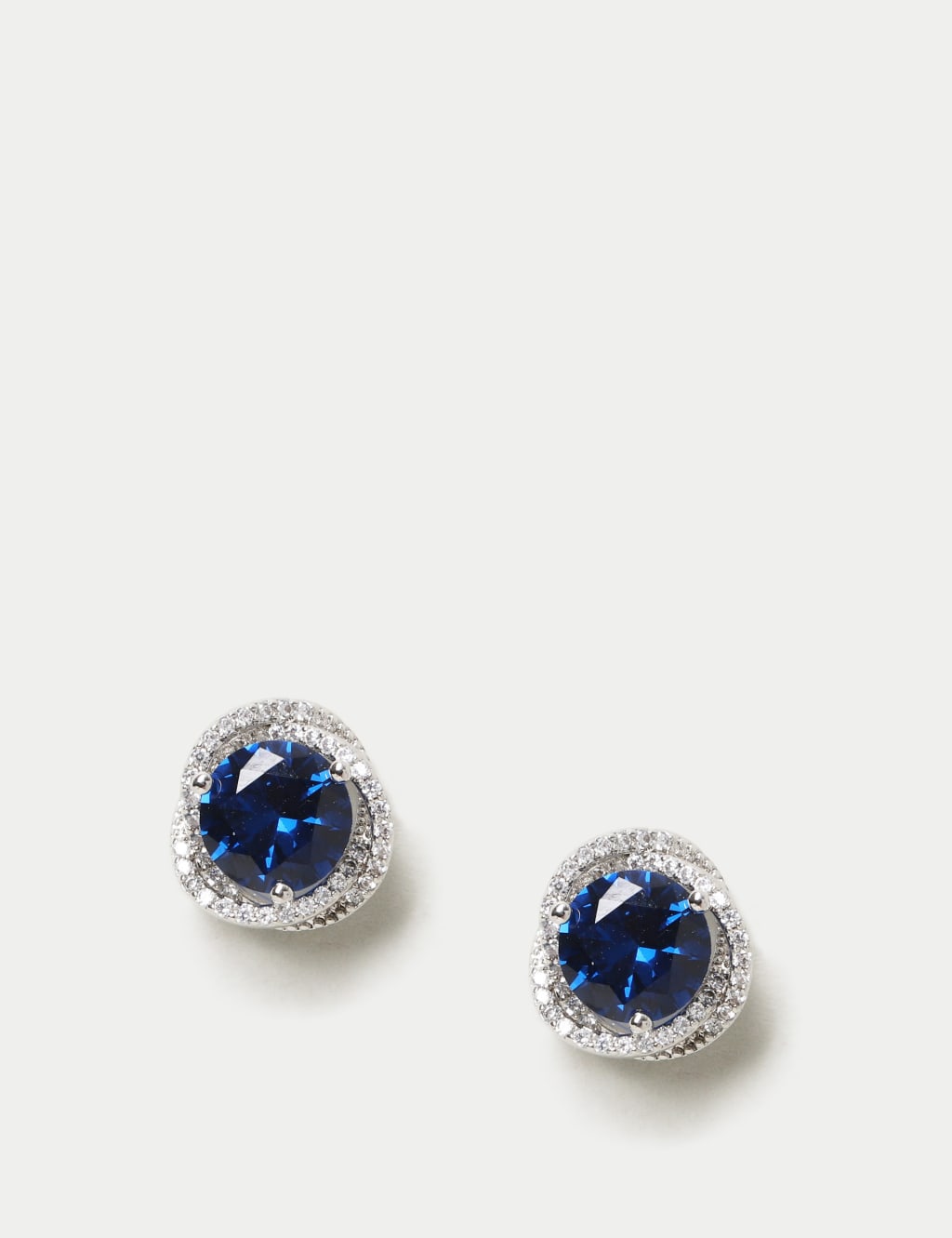 Platinum Plated Mega Sapphire Earring