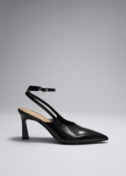 Pointy Slingback Leather Pumps