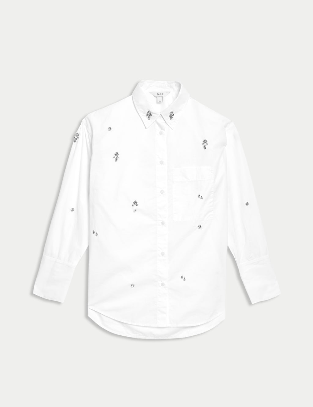 Pure Cotton Embellished Button Through Shirt