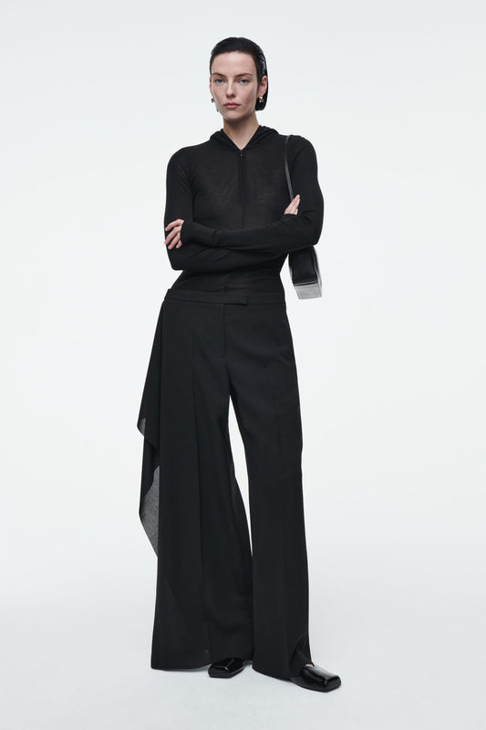 RELAXED DRAPED STRAIGHT LEG TROUSERS